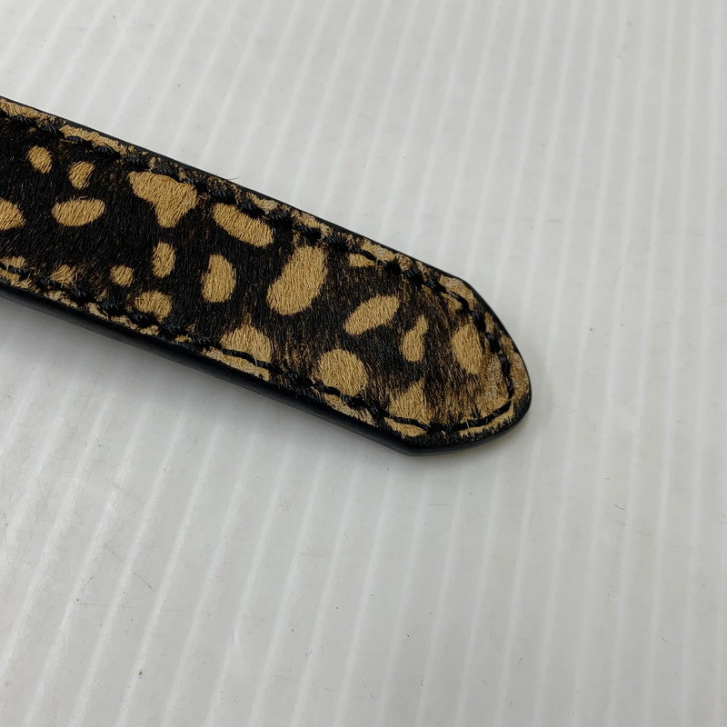 【中古品】【メンズ/レディース】 STUSSY ステューシー PONY HAIR DRESS BELT ポニー ヘアー ドレス ベルト 205-260927-kh-09-izu サイズ：S/M カラー：ベージュ×ブラック 万代Net店