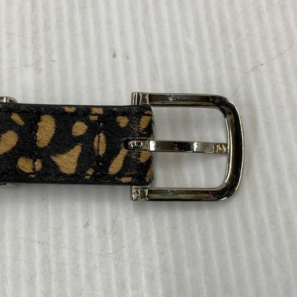【中古品】【メンズ/レディース】 STUSSY ステューシー PONY HAIR DRESS BELT ポニー ヘアー ドレス ベルト 205-260927-kh-09-izu サイズ：S/M カラー：ベージュ×ブラック 万代Net店