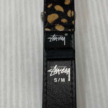 【中古品】【メンズ/レディース】 STUSSY ステューシー PONY HAIR DRESS BELT ポニー ヘアー ドレス ベルト 205-260927-kh-09-izu サイズ：S/M カラー：ベージュ×ブラック 万代Net店