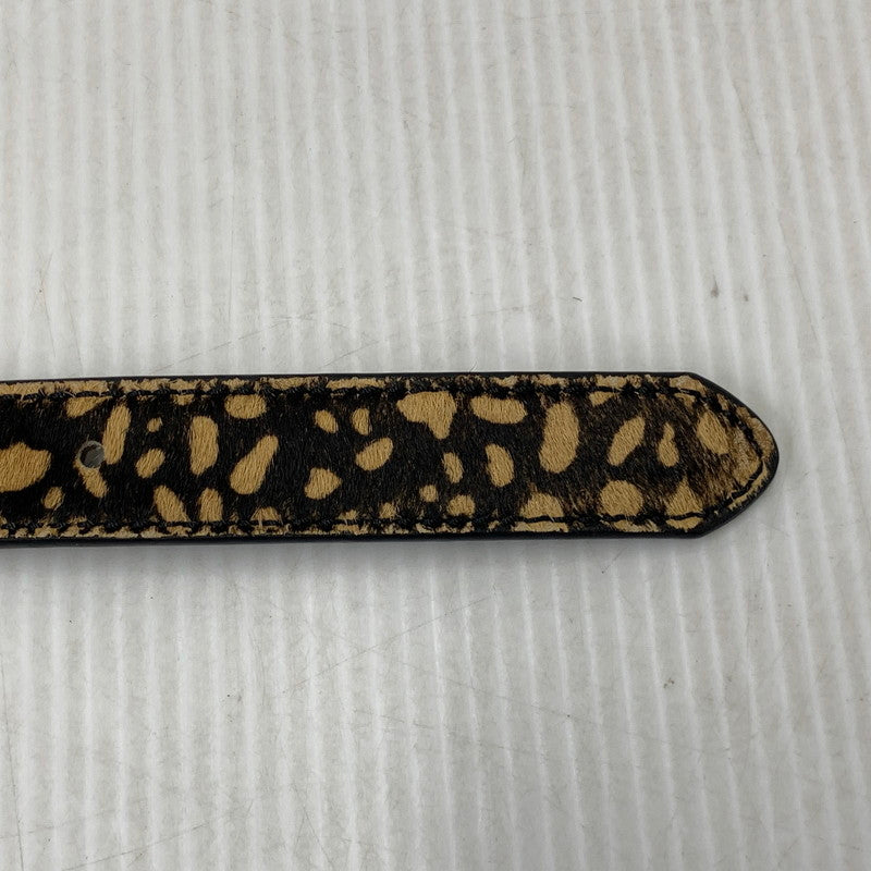 【中古品】【メンズ/レディース】 STUSSY ステューシー PONY HAIR DRESS BELT ポニー ヘアー ドレス ベルト 205-260927-kh-09-izu サイズ：S/M カラー：ベージュ×ブラック 万代Net店