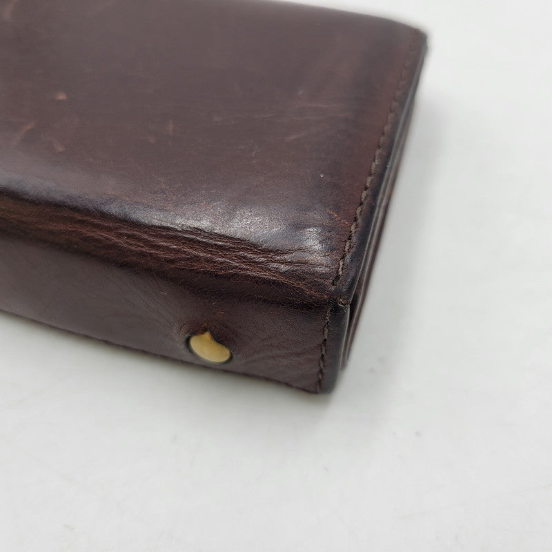 【中古品】【メンズ/レディース】 M+ エムピウ ミッレフォッリエ 二つ折り 財布 サイフ 200-260927-yn-10-izu カラー：ブラウン 万代Net店