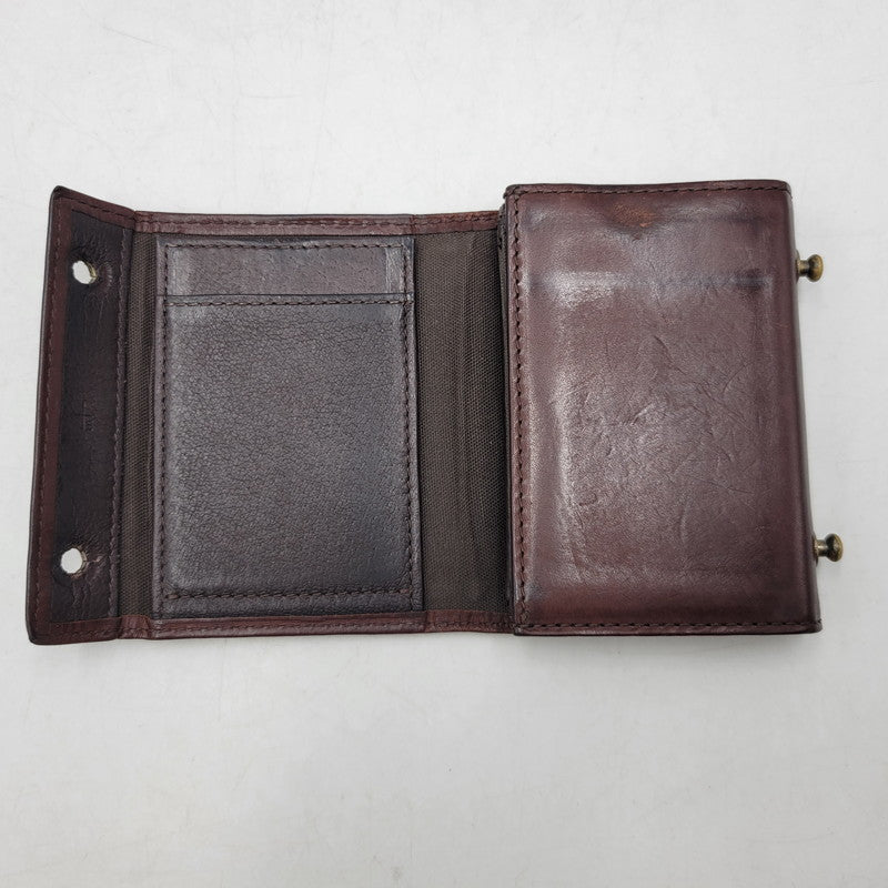 【中古品】【メンズ/レディース】 M+ エムピウ ミッレフォッリエ 二つ折り 財布 サイフ 200-260927-yn-10-izu カラー：ブラウン 万代Net店