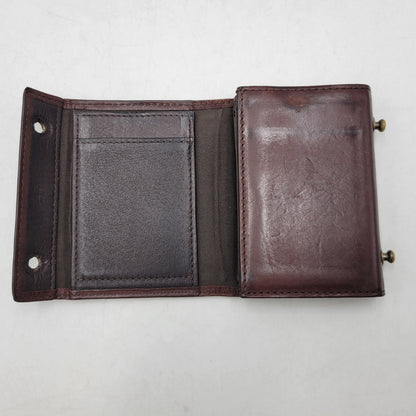 【中古品】【メンズ/レディース】 M+ エムピウ ミッレフォッリエ 二つ折り 財布 サイフ 200-260927-yn-10-izu カラー：ブラウン 万代Net店