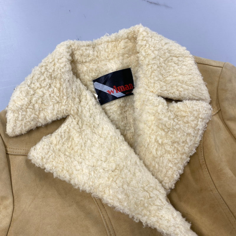 【現状渡し品】【メンズ】 WIMAN ワイマン USA製 60～70’S BOA JACKET ボア ジャケット アウター 146-260925-yn-01-izu サイズ：L カラー：ベージュ 万代Net店