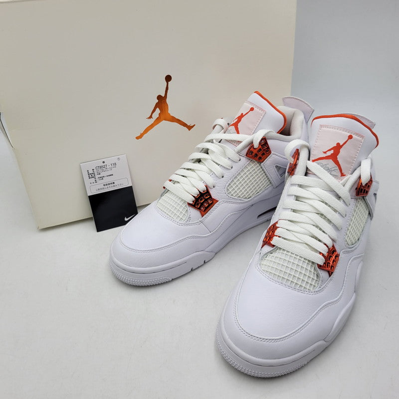 【中古美品】【メンズ】 NIKE ナイキ CT8527-118 AIR JORDAN 4 RETRO エア ジョーダン フォー レトロ スニーカー シューズ 靴 160-260923-cs-08-izu サイズ：27.5cm カラー：WHITE/TEAM ORANGE 万代Net店