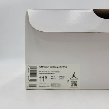 【中古美品】【メンズ】 NIKE ナイキ WMNS AIR JORDAN 4 RETRO DQ4909-100 ウィメンズ エア ジョーダン 4 レトロ スニーカー 靴 160-260923-as-19-izu サイズ：28.5cm カラー：SAIL/SAIL-CEMENT GREY-FIRE RED 万代Net店