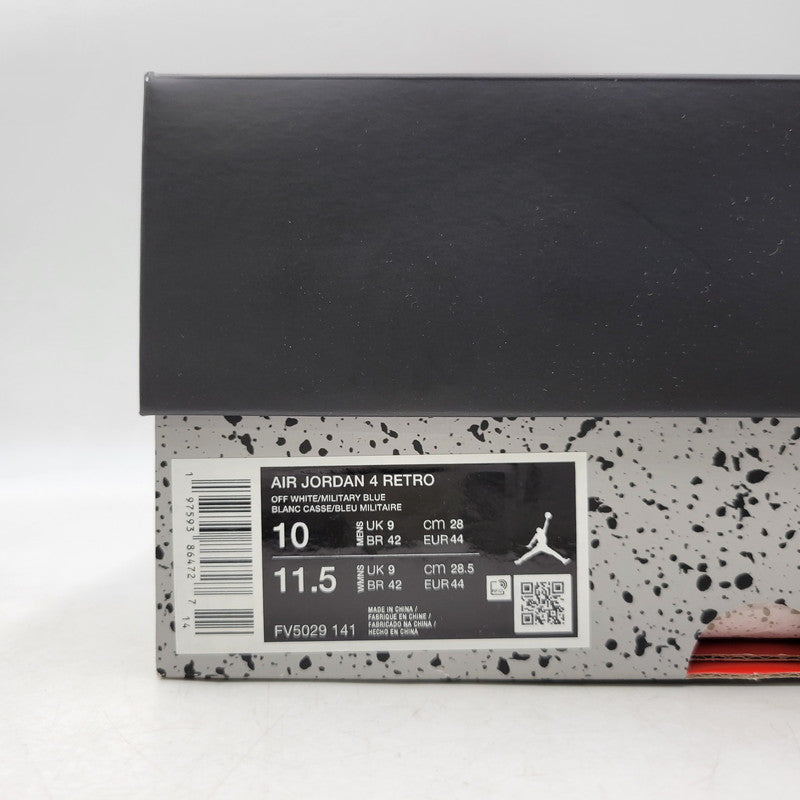 【中古品】【メンズ】 NIKE ナイキ AIR JORDAN 4 RETRO FV5029-141 エアジョーダン 4 レトロ スニーカー 靴 160-260923-as-18-izu サイズ：28cm カラー：OFF WHITE/MILITARY BLUE 万代Net店
