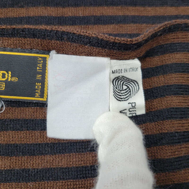 【中古品】【メンズ/レディース】 FENDI フェンディ ZUCCA PATTERN WOOL SCARF ズッカ柄 ウール スカーフ ストール マフラー 183-260927-as-21-izu カラー：ブラウン×ブラック 万代Net店