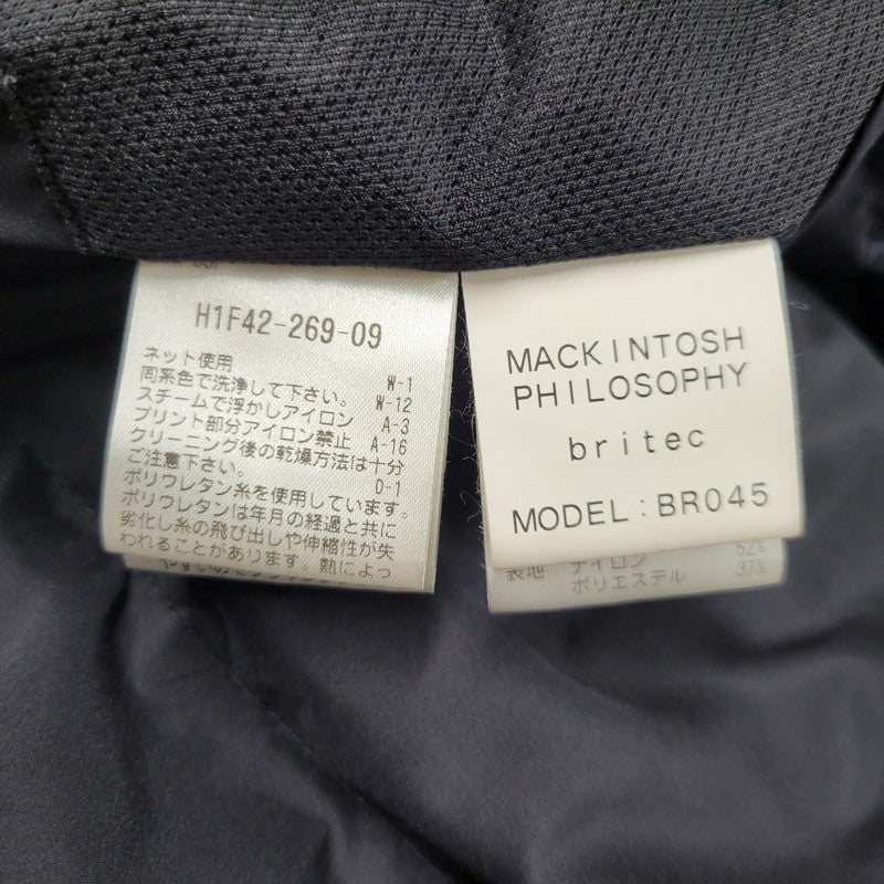 【中古品】【メンズ】 MACKINTOSH PHILOSOPHY マッキントッシュフィロソフィー H1F42-269-09 ブリテック ダウンブルゾン シルキータッチナイロン ジャケット 141-261010-as-26-izu サイズ：38 カラー：ブラック 万代Net店