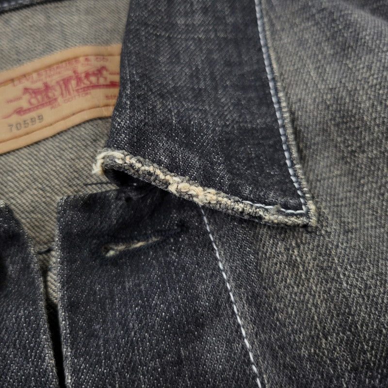 【中古品】【メンズ】 LEVI'S リーバイス 70599-09 BLACK DENIM JACKET ブラック デニムジャケット アウター 146-261015-ay-08-izu サイズ：M カラー：ブラック 万代Net店
