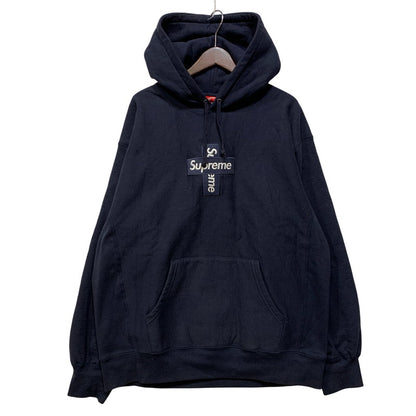 【中古品】【メンズ】 Supreme シュプリーム CROSS BOX LOGO HOODED SWEATSHIRT クロス ボックス ロゴ フーデッド スウェットシャツ パーカー トップス 149-260925-ay-13-izu サイズ：XL カラー：ネイビー 万代Net店
