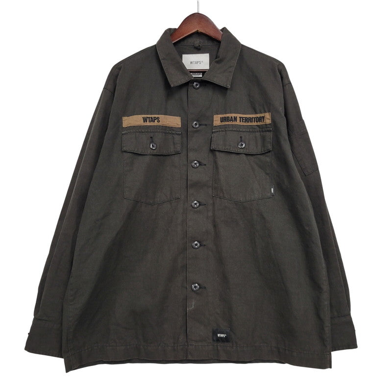 【中古品】【メンズ】 WTAPS ダブルタップス BUDS LS COTTON. SERGE 212BRDT-SHM02 ロングスリーブ 長袖 シャツ 142-261010-as-23-izu サイズ：03 カラー：チャコール系 万代Net店