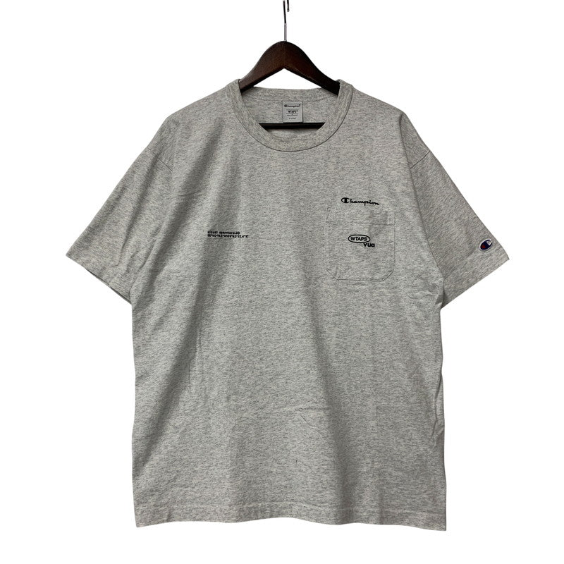 【中古品】【メンズ】 WTAPS ダブルタップス×CHAMPION チャンピオン 242HBCHD-CSM01S ACADEMY SS COTTON. TEE アカデミー ショートスリーブ コットン Ｔシャツ トップス 半袖 142-260923-cs-02-izu サイズ：XL カラー：グレー 万代Net店