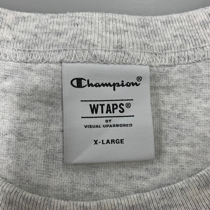 【中古品】【メンズ】 WTAPS ダブルタップス×CHAMPION チャンピオン 242HBCHD-CSM01S ACADEMY SS COTTON. TEE アカデミー ショートスリーブ コットン Ｔシャツ トップス 半袖 142-260923-cs-02-izu サイズ：XL カラー：グレー 万代Net店