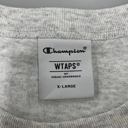 【中古品】【メンズ】 WTAPS ダブルタップス×CHAMPION チャンピオン 242HBCHD-CSM01S ACADEMY SS COTTON. TEE アカデミー ショートスリーブ コットン Ｔシャツ トップス 半袖 142-260923-cs-02-izu サイズ：XL カラー：グレー 万代Net店
