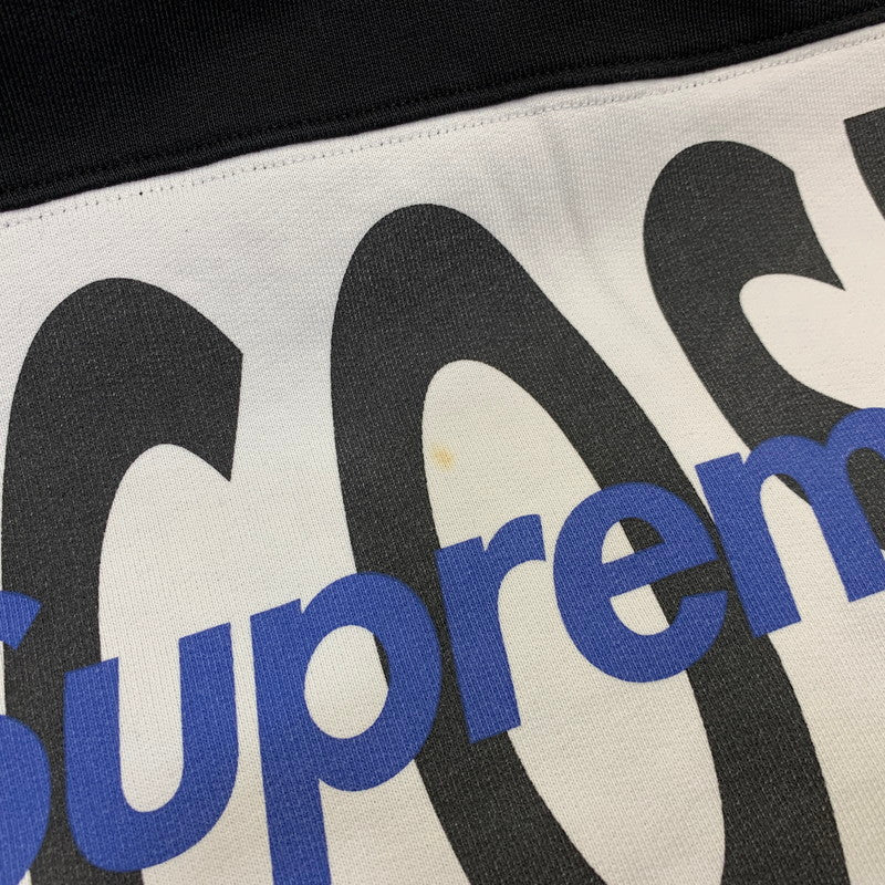 【中古品】【メンズ】 Supreme シュプリーム × LACOSTE ラコステ LOGO PANEL HOODED SWEATSHIRT ロゴ パネル フーデッド スウェットシャツ パーカー トップス 149-260925-ay-12-izu サイズ：L カラー：ブラック 万代Net店