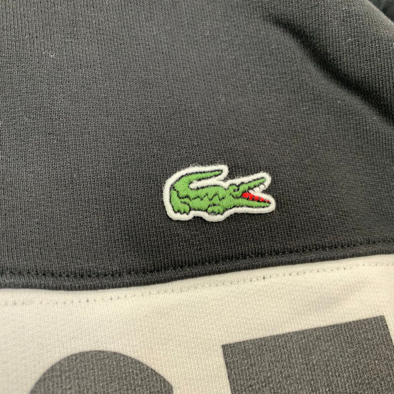 【中古品】【メンズ】 Supreme シュプリーム × LACOSTE ラコステ LOGO PANEL HOODED SWEATSHIRT ロゴ パネル フーデッド スウェットシャツ パーカー トップス 149-260925-ay-12-izu サイズ：L カラー：ブラック 万代Net店