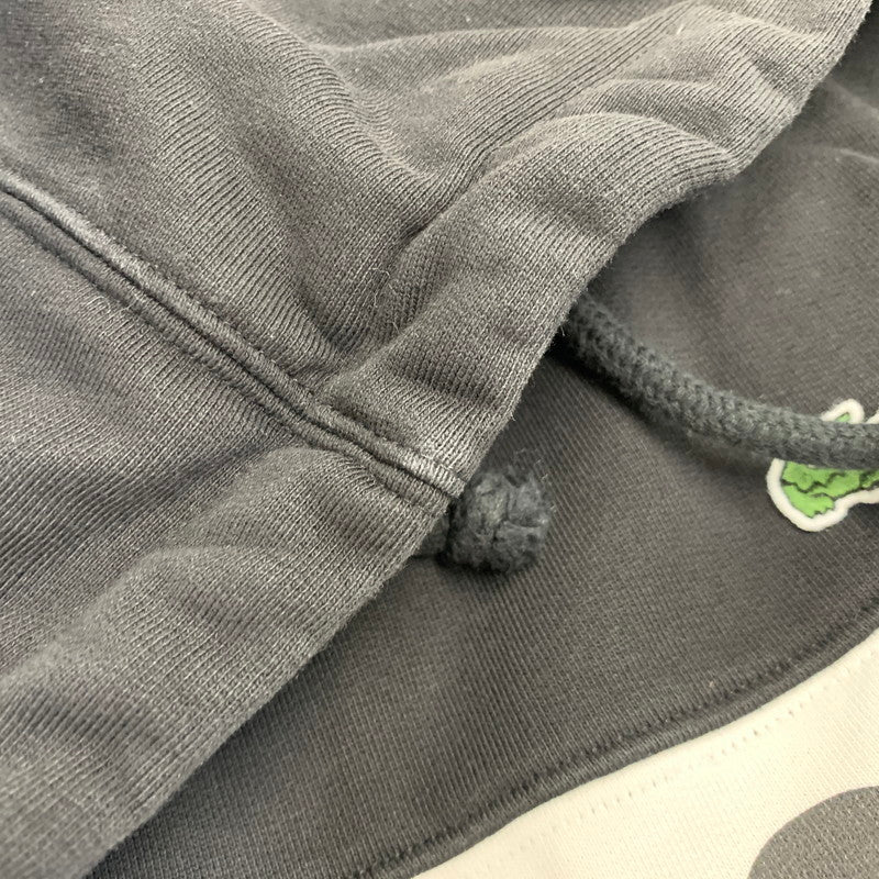 【中古品】【メンズ】 Supreme シュプリーム × LACOSTE ラコステ LOGO PANEL HOODED SWEATSHIRT ロゴ パネル フーデッド スウェットシャツ パーカー トップス 149-260925-ay-12-izu サイズ：L カラー：ブラック 万代Net店