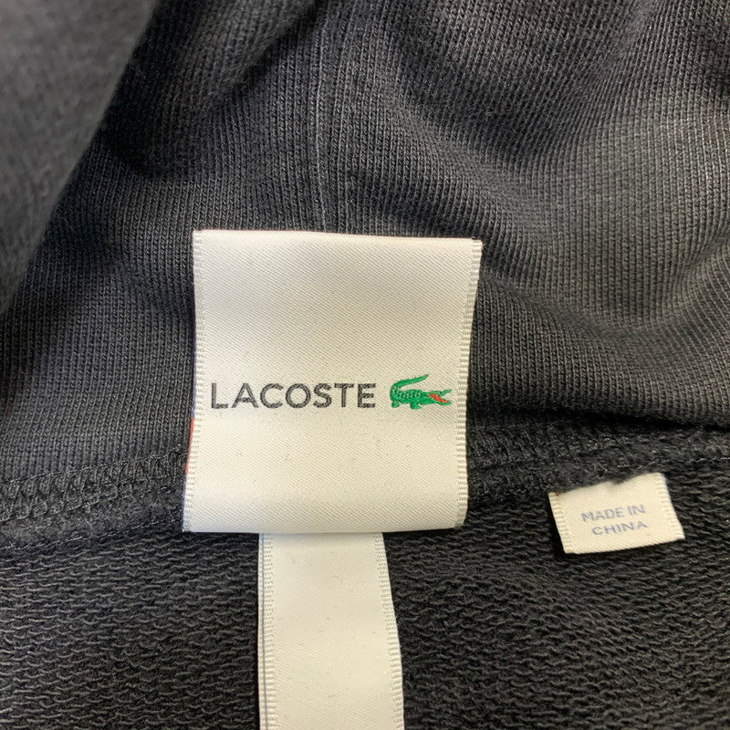 【中古品】【メンズ】 Supreme シュプリーム × LACOSTE ラコステ LOGO PANEL HOODED SWEATSHIRT ロゴ パネル フーデッド スウェットシャツ パーカー トップス 149-260925-ay-12-izu サイズ：L カラー：ブラック 万代Net店