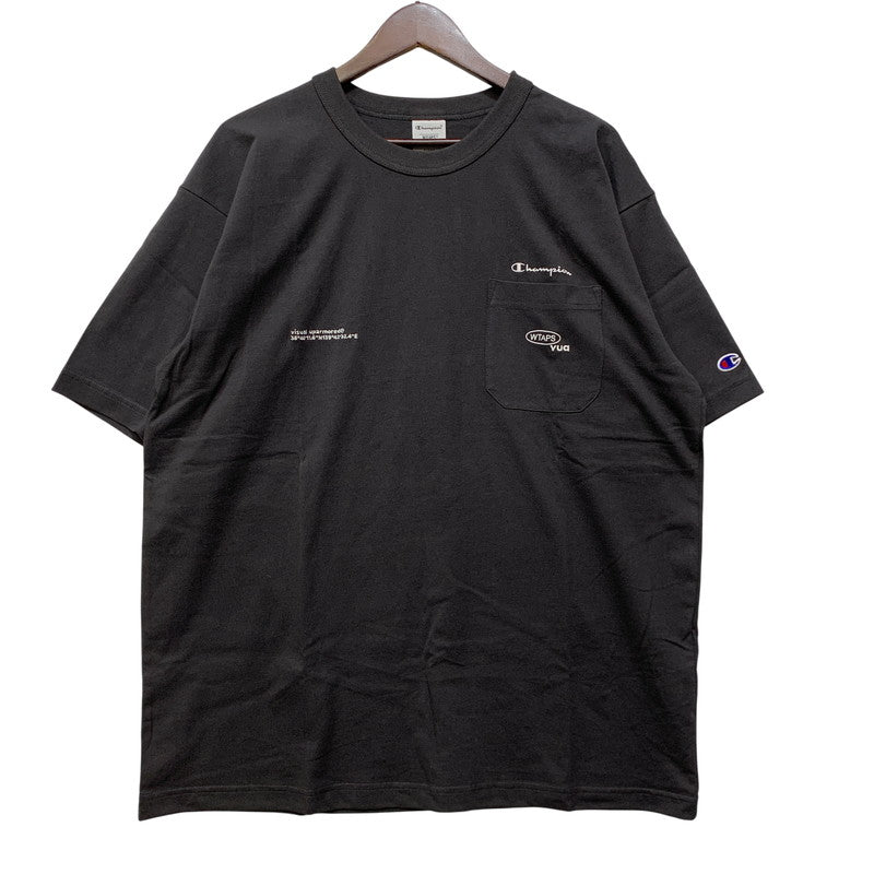 【中古美品】【メンズ】 WTAPS ダブルタップス × CHAMPION チャンピオン ACADEMY SS COTTON 252HBCHD-CSM01S アカデミー ショートスリーブ コットン Tシャツ 半袖 トップス 142-260925-ay-04-izu サイズ：XL カラー：ブラック 万代Net店