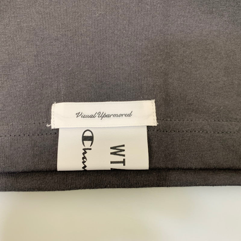 【中古美品】【メンズ】 WTAPS ダブルタップス × CHAMPION チャンピオン ACADEMY SS COTTON 252HBCHD-CSM01S アカデミー ショートスリーブ コットン Tシャツ 半袖 トップス 142-260925-ay-04-izu サイズ：XL カラー：ブラック 万代Net店