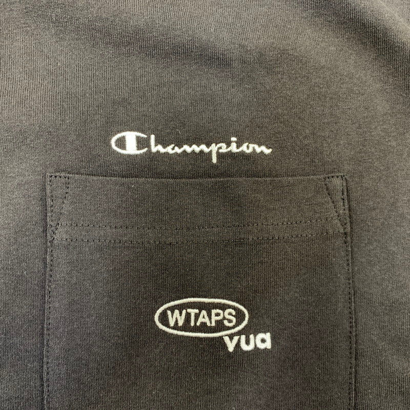 【中古美品】【メンズ】 WTAPS ダブルタップス × CHAMPION チャンピオン ACADEMY SS COTTON 252HBCHD-CSM01S アカデミー ショートスリーブ コットン Tシャツ 半袖 トップス 142-260925-ay-04-izu サイズ：XL カラー：ブラック 万代Net店