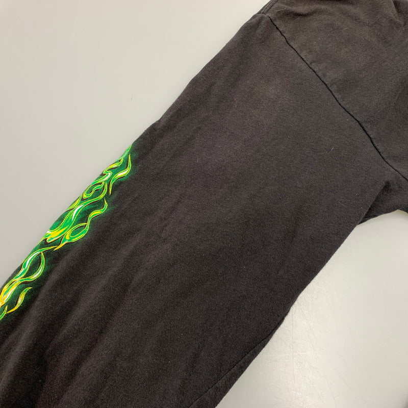 【中古品】【メンズ】 HARLEY-DAVIDSON ハーレーダビッドソン c2012 GREEN FLAME CLOVER LS TEE グリーン フレーム クローバー ロングスリーブ Ｔシャツ トップス 長袖 146-260923-cs-01-izu サイズ：不明 カラー：ブラック 万代Net店