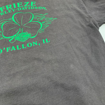 【中古品】【メンズ】 HARLEY-DAVIDSON ハーレーダビッドソン c2012 GREEN FLAME CLOVER LS TEE グリーン フレーム クローバー ロングスリーブ Ｔシャツ トップス 長袖 146-260923-cs-01-izu サイズ：不明 カラー：ブラック 万代Net店