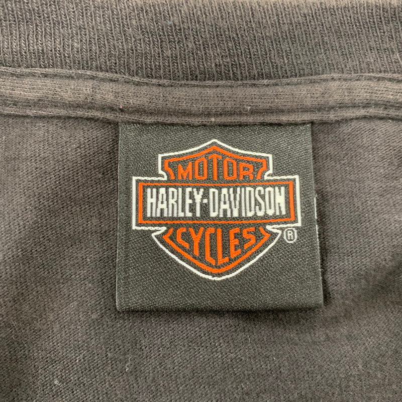 【中古品】【メンズ】 HARLEY-DAVIDSON ハーレーダビッドソン c2012 GREEN FLAME CLOVER LS TEE グリーン フレーム クローバー ロングスリーブ Ｔシャツ トップス 長袖 146-260923-cs-01-izu サイズ：不明 カラー：ブラック 万代Net店