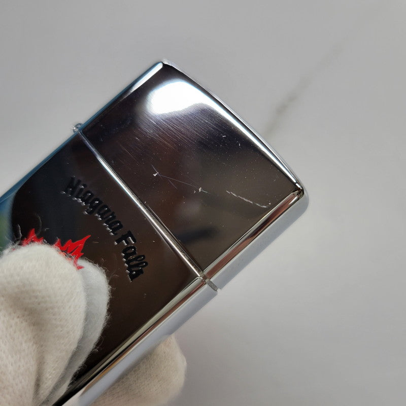 【中古品】【メンズ/レディース】 ZIPPO ジッポ 1994年製 90S NIAGARA FALLS OIL LIGHTER ナイアガラ フォールズ オイルライター喫煙具 206-260927-yn-01-izu カラー：シルバー 万代Net店