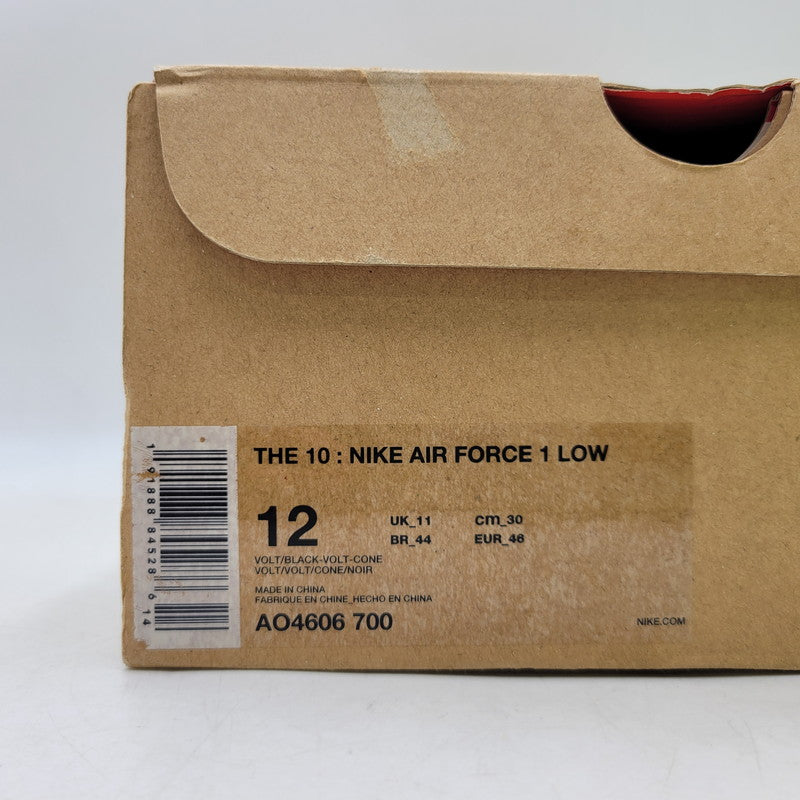 【中古品】【メンズ/レディース】 NIKE ナイキ×OFF-WHITE オフホワイト AO4606-700 AIR FORCE 1 LOW エア フォース ワン ロー スニーカー シューズ 靴 160-260923-cs-17-izu サイズ：30ｃｍ カラー：VOLT/BLACK-VOLT-CONE 万代Net店