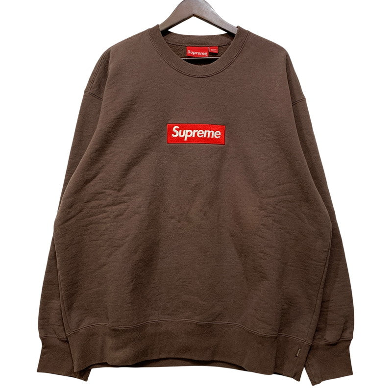 【中古品】【メンズ】 Supreme シュプリーム BOX LOGO CREWNECK ボックス ロゴ クルーネック スウェット トップス 149-260925-ay-11-izu サイズ：L カラー：ブラウン 万代Net店