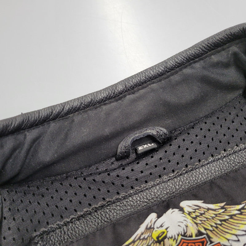 【中古品】【メンズ】 HARLEY DAVIDSON ハーレーダビッドソン SINGLE RIDERS LEATHER JACKET シングル ライダース レザー ジャケット アウター 145-261023-cs-09-izu サイズ：2XL カラー：ブラック 万代Net店