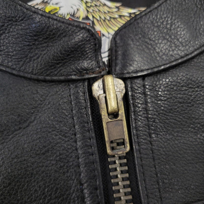【中古品】【メンズ】 HARLEY DAVIDSON ハーレーダビッドソン SINGLE RIDERS LEATHER JACKET シングル ライダース レザー ジャケット アウター 145-261023-cs-09-izu サイズ：2XL カラー：ブラック 万代Net店