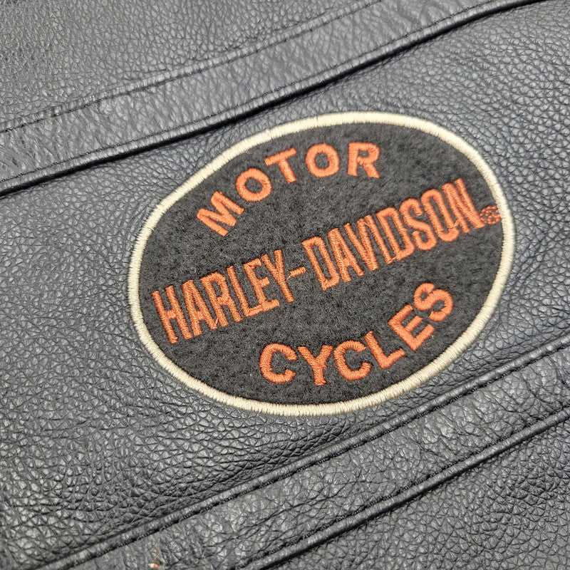【中古品】【メンズ】 HARLEY DAVIDSON ハーレーダビッドソン SINGLE RIDERS LEATHER JACKET シングル ライダース レザー ジャケット アウター 145-261023-cs-09-izu サイズ：2XL カラー：ブラック 万代Net店