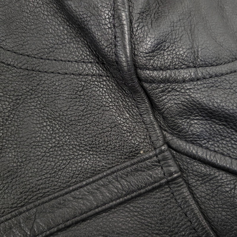 【中古品】【メンズ】 HARLEY DAVIDSON ハーレーダビッドソン SINGLE RIDERS LEATHER JACKET シングル ライダース レザー ジャケット アウター 145-261023-cs-09-izu サイズ：2XL カラー：ブラック 万代Net店