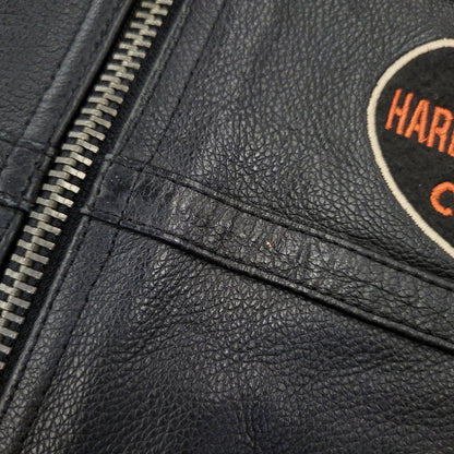 【中古品】【メンズ】 HARLEY DAVIDSON ハーレーダビッドソン SINGLE RIDERS LEATHER JACKET シングル ライダース レザー ジャケット アウター 145-261023-cs-09-izu サイズ：2XL カラー：ブラック 万代Net店