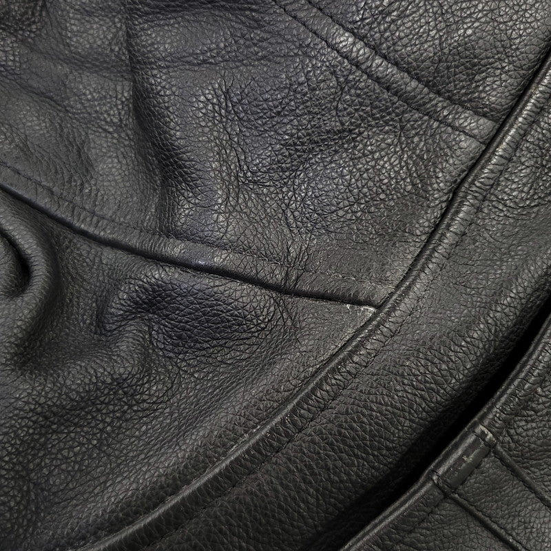 【中古品】【メンズ】 HARLEY DAVIDSON ハーレーダビッドソン SINGLE RIDERS LEATHER JACKET シングル ライダース レザー ジャケット アウター 145-261023-cs-09-izu サイズ：2XL カラー：ブラック 万代Net店