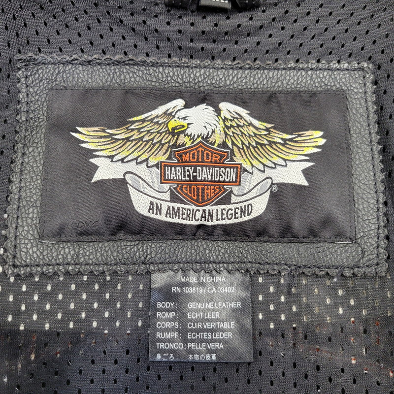 【中古品】【メンズ】 HARLEY DAVIDSON ハーレーダビッドソン SINGLE RIDERS LEATHER JACKET シングル ライダース レザー ジャケット アウター 145-261023-cs-09-izu サイズ：2XL カラー：ブラック 万代Net店
