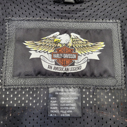 【中古品】【メンズ】 HARLEY DAVIDSON ハーレーダビッドソン SINGLE RIDERS LEATHER JACKET シングル ライダース レザー ジャケット アウター 145-261023-cs-09-izu サイズ：2XL カラー：ブラック 万代Net店