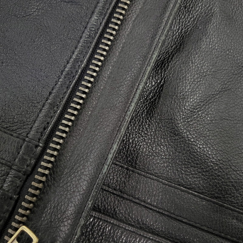 【中古品】【メンズ】 HARLEY DAVIDSON ハーレーダビッドソン SINGLE RIDERS LEATHER JACKET シングル ライダース レザー ジャケット アウター 145-261023-cs-09-izu サイズ：2XL カラー：ブラック 万代Net店
