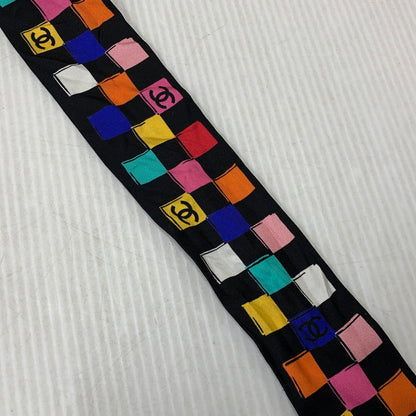 【中古品】【レディース】 CHANEL シャネル SILK TWILLY SCARF シルク ツイリー スカーフ 183-260927-kh-10-izu カラー：ブラック 万代Net店