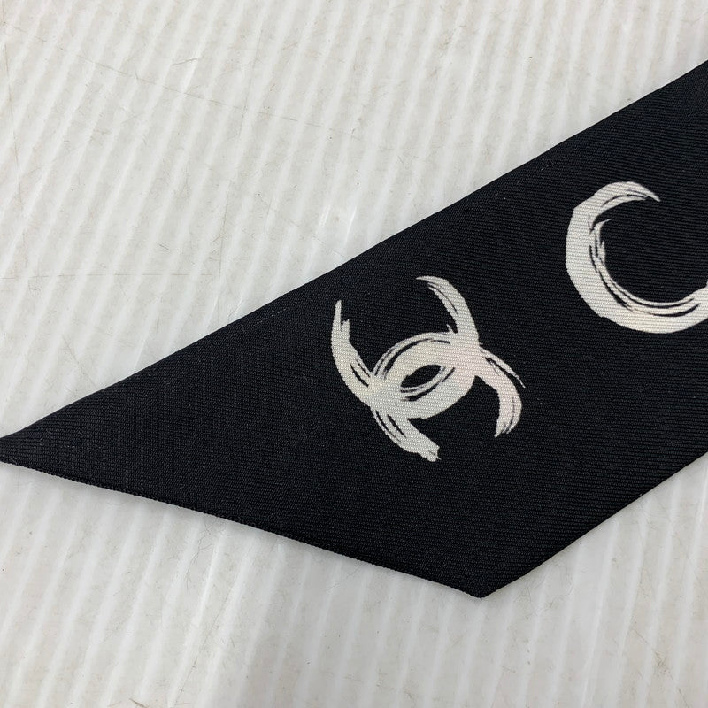 【中古品】【レディース】 CHANEL シャネル SILK TWILLY SCARF シルク ツイリー スカーフ 183-260927-kh-10-izu カラー：ブラック 万代Net店