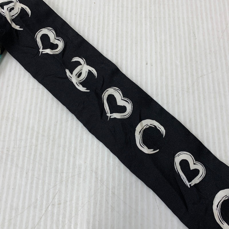 【中古品】【レディース】 CHANEL シャネル SILK TWILLY SCARF シルク ツイリー スカーフ 183-260927-kh-10-izu カラー：ブラック 万代Net店