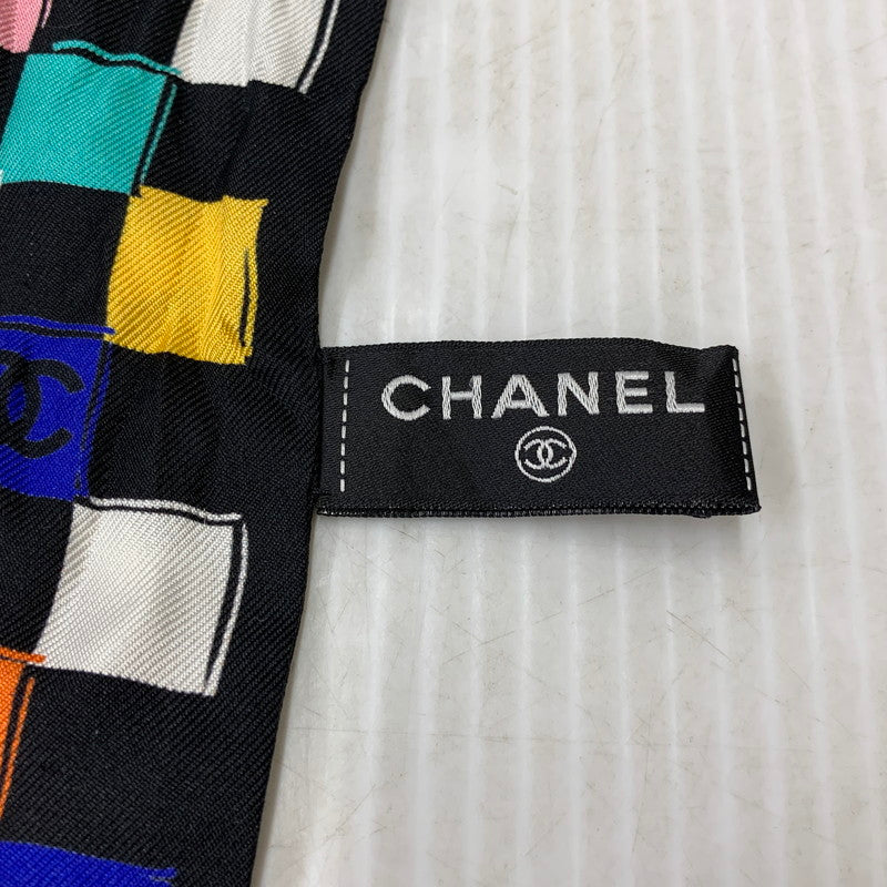 【中古品】【レディース】 CHANEL シャネル SILK TWILLY SCARF シルク ツイリー スカーフ 183-260927-kh-10-izu カラー：ブラック 万代Net店