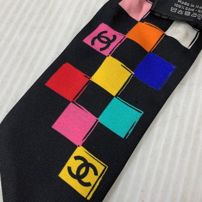 【中古品】【レディース】 CHANEL シャネル SILK TWILLY SCARF シルク ツイリー スカーフ 183-260927-kh-10-izu カラー：ブラック 万代Net店
