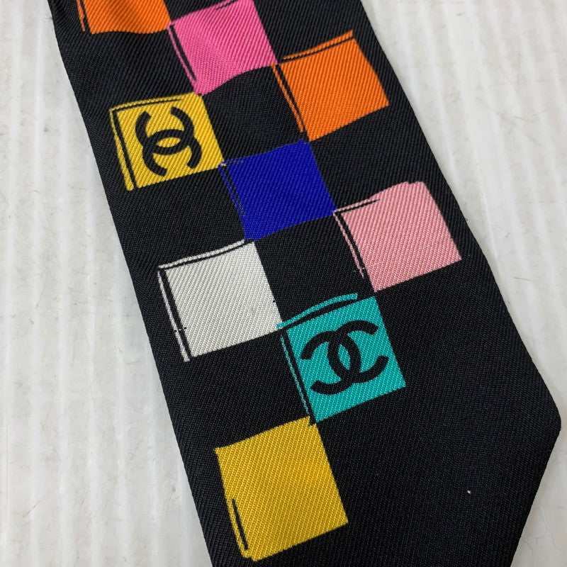 【中古品】【レディース】 CHANEL シャネル SILK TWILLY SCARF シルク ツイリー スカーフ 183-260927-kh-10-izu カラー：ブラック 万代Net店