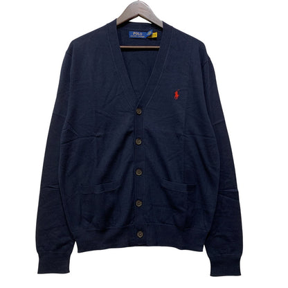 【中古美品】【メンズ】 POLO RALPH LAUREN ポロ・ラルフローレン MNPOSWE16821350 V NECK ブイネック COTTON CARDIGAN コットン カーディガン トップス 長袖 147-261024-ya-20-izu サイズ：M カラー：ネイビー 万代Net店