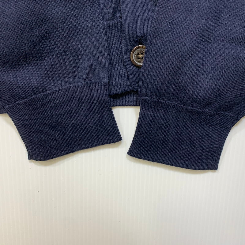【中古美品】【メンズ】 POLO RALPH LAUREN ポロ・ラルフローレン MNPOSWE16821350 V NECK ブイネック COTTON CARDIGAN コットン カーディガン トップス 長袖 147-261024-ya-20-izu サイズ：M カラー：ネイビー 万代Net店