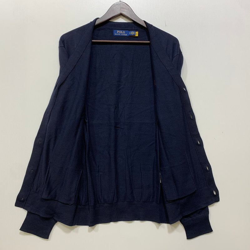 【中古美品】【メンズ】 POLO RALPH LAUREN ポロ・ラルフローレン MNPOSWE16821350 V NECK ブイネック COTTON CARDIGAN コットン カーディガン トップス 長袖 147-261024-ya-20-izu サイズ：M カラー：ネイビー 万代Net店